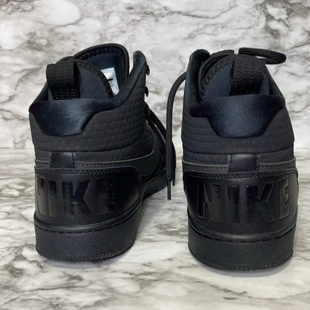 Nike Court Borough Mid Winter Triple Black Shoes Mens Size 9